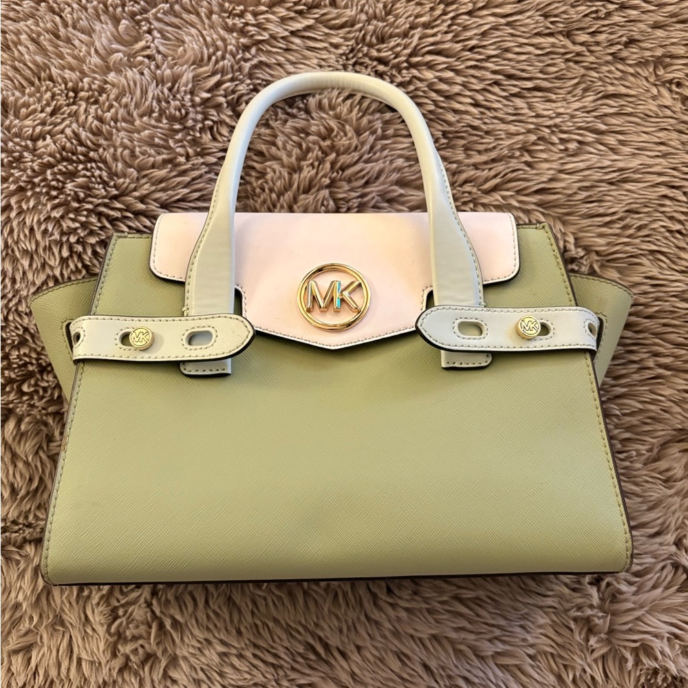 Michael Kors Olive and Cream Satchel